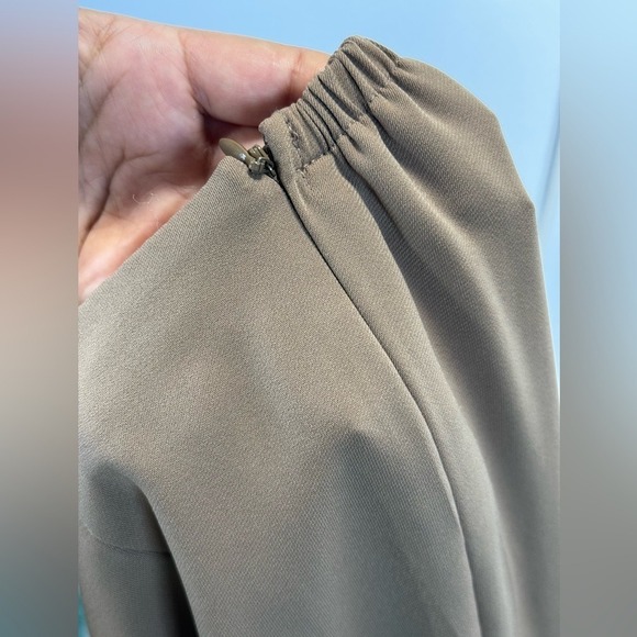 True Beauty By Emme Khaki formal capri, polyester, high-waisted vintage 16 - Picture 8 of 9